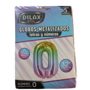 GLOBO NUMERO 0 PASTEL 32" x5