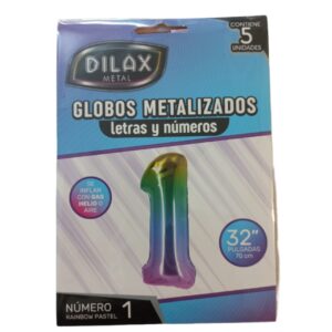 GLOBO NUMERO 1 PASTEL  32" x5