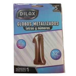 GLOBO NUMERO 1 ROSA GOLD 32" x5