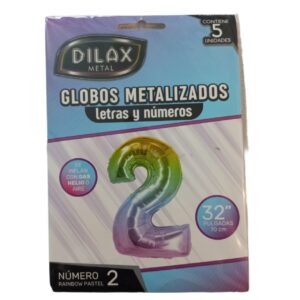 GLOBO NUMERO 2 PASTEL 32" x5