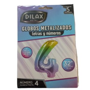 GLOBO NUMERO 4 PASTEL 32" x5