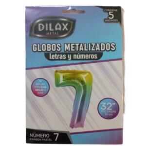 GLOBO NUMERO 7 PASTEL 32" x5