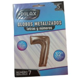 GLOBO NUMERO 7 ROSA GOLD 32" x5