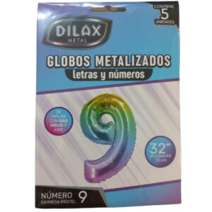 GLOBO NUMERO 9 PASTEL 32" x5