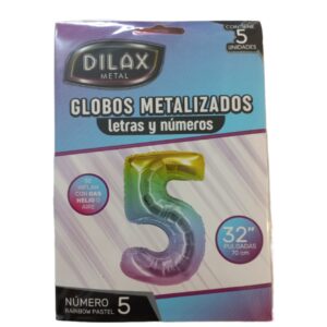 GLOBO NUMERO 5 PASTEL 32" x5