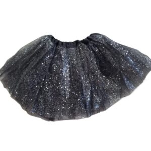 POLLERA TUTU CON BRILLO NEGRA