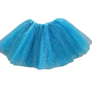 POLLERA TUTU CON BRILLO TURQUESA