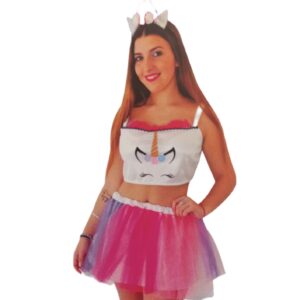 UNICORNIO TOP Y POLLERA ADULTO