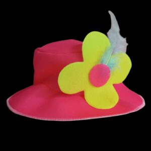 SOMBRERO CAPELINA CON FLOR FLUO X 12