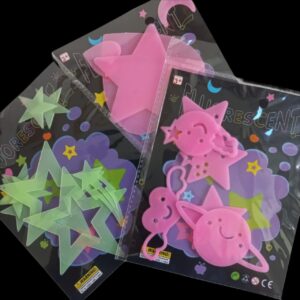 BLISTER STICKER PLASTICO FLUO MEDIANO X 12