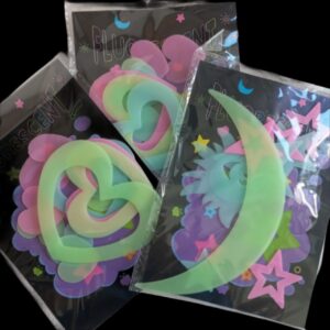 BLISTER STICKER PLASTICO FLUO GRANDE X 12